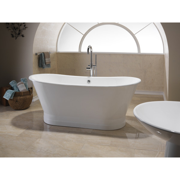 Barclay Wakely CTBATN68-WH 68 Inch Cast Iron Double Roll Top Bathtub