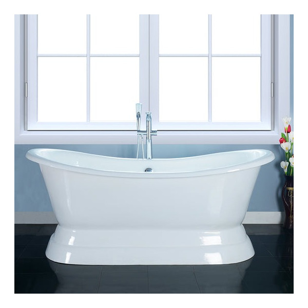 Barclay Randall  CTDSN74B-WH 74 Inch Cast Iron Double Slipper Bathtub 
