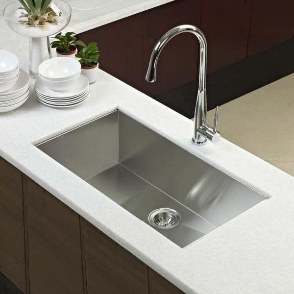Houzer CTG-3200 Contempo Gourmet Undermount Large Single Bowl Kitchen Sink