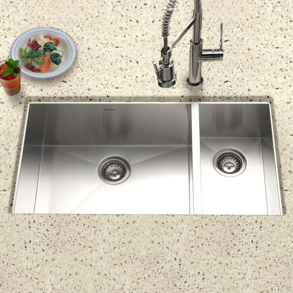 Houzer CTO-3370SR Series Undermount Stainless Kitchen Sink + Right Prep Bowl