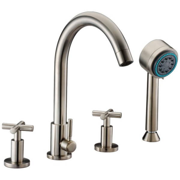 Dawn D03 2503  Goose Neck 4-Hole Tub Filler + Hand Held