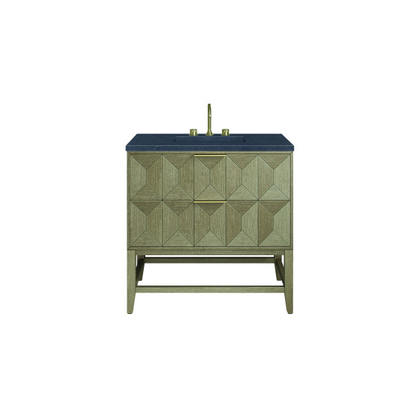 James Martin D100-V36-PBO-3CSP Single Vanity Pebble Oak Charcoal Soapstone Top