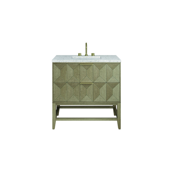 James Martin D100-V36-PBO-3EJP Vanity Pebble Oak w/ Eternal Jasmine Pearl Top