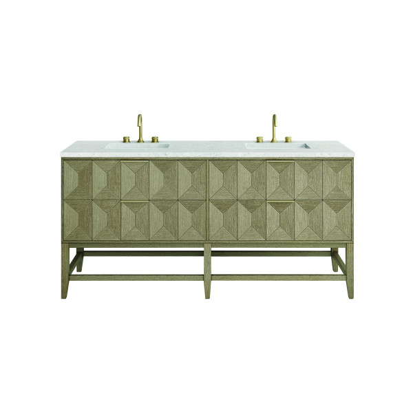 James Martin D100-V72-PBO-3EJP Vanity Pebble Oak w/ Eternal Jasmine Pearl Top