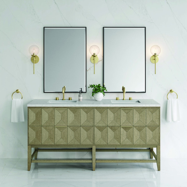 James Martin D100-V72-PBO-3EJP Vanity Pebble Oak w/ Eternal Jasmine Pearl Top