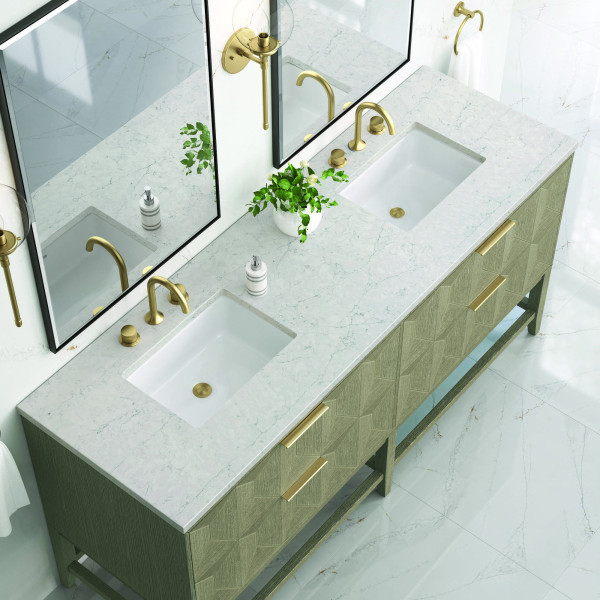 James Martin D100-V72-PBO-3EJP Vanity Pebble Oak w/ Eternal Jasmine Pearl Top