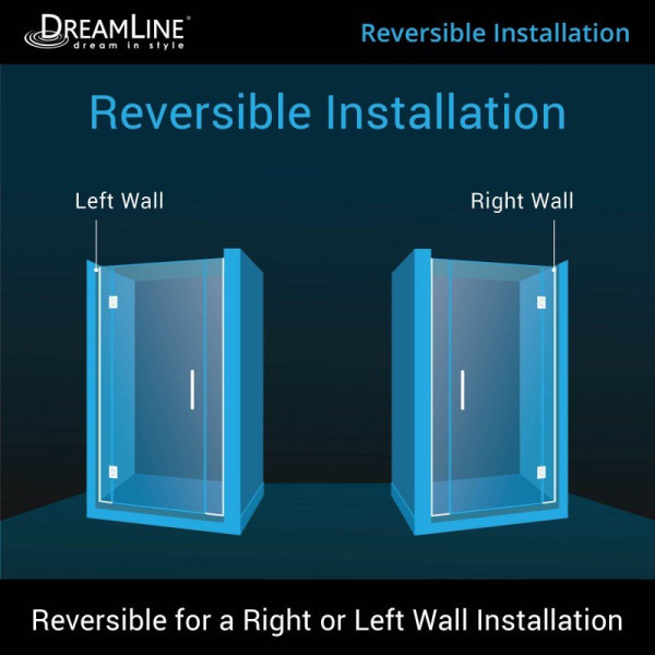 DreamLine D1271472 Unidoor-X 47 - 47 1/2 in. W x 72 in. H Hinged Shower Door
