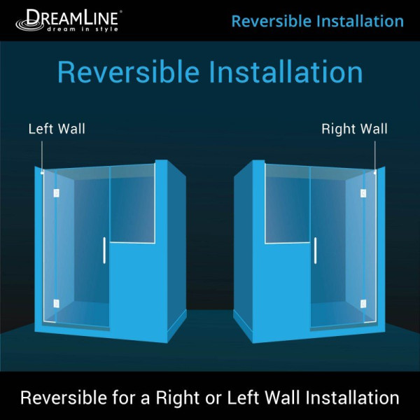 DreamLine D1292436 Unidoor-X 59 - 59 1/2 in. W x 72 in. H Hinged Shower Door