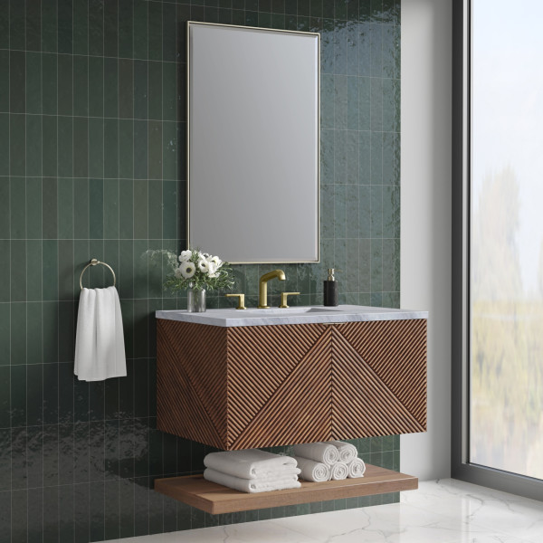 James Martin D200-V36-CSN-3AF Single Vanity Chestnut w/ Arctic Fall Top