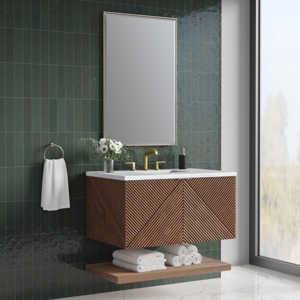 James Martin D200-V36-CSN-3AF Single Vanity Chestnut w/ Arctic Fall Top