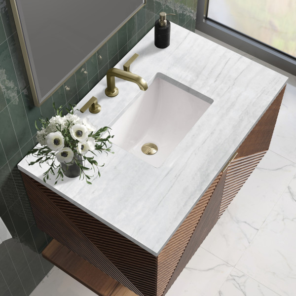 James Martin D200-V36-CSN-3AF Single Vanity Chestnut w/ Arctic Fall Top