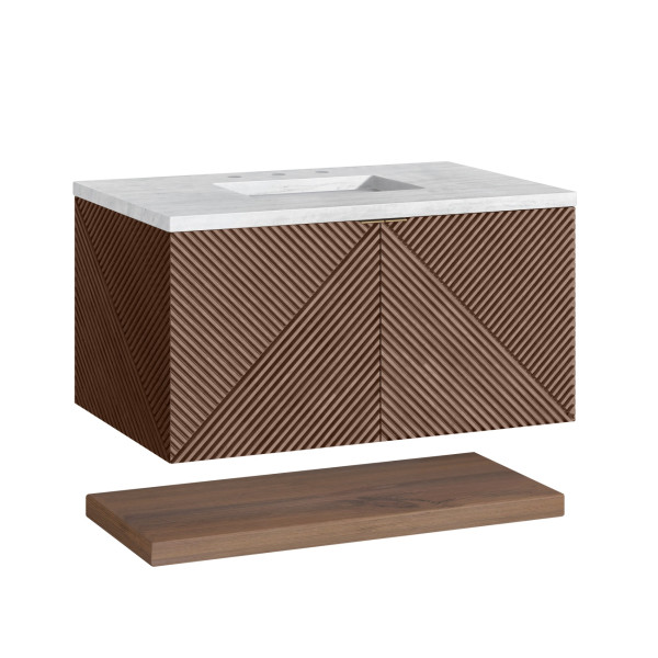 James Martin D200-V36-CSN-3AF Single Vanity Chestnut w/ Arctic Fall Top