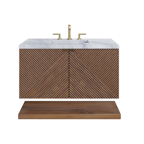 James Martin D200-V36-CSN-3CAR Single Vanity Chestnut w/ Carrara Marble Top