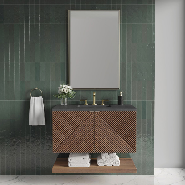 James Martin D200-V36-CSN-3CSP Single Vanity Chestnut w/ Charcoal Soapstone Top