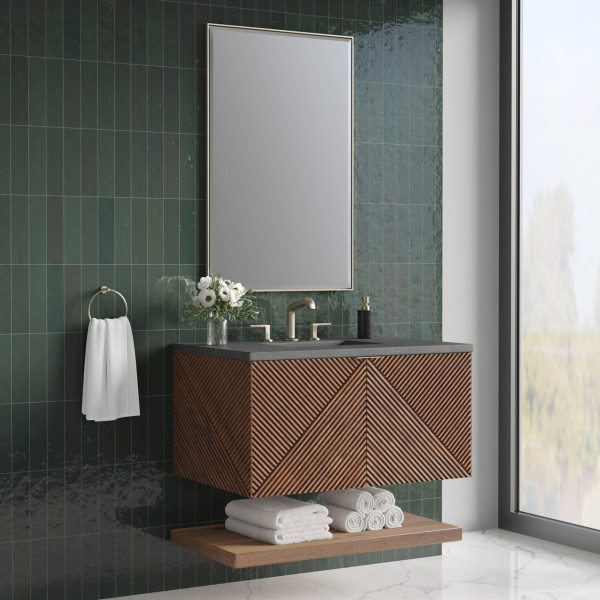 James Martin D200-V36-CSN-3CSP Single Vanity Chestnut w/ Charcoal Soapstone Top