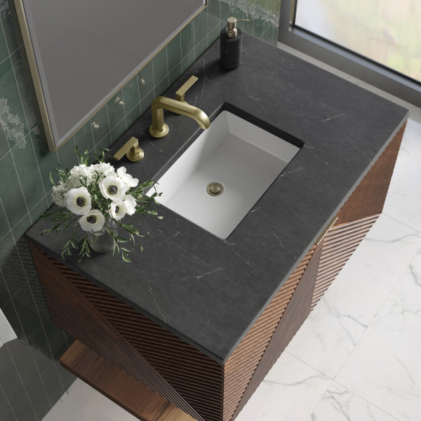 James Martin D200-V36-CSN-3CSP Single Vanity Chestnut w/ Charcoal Soapstone Top