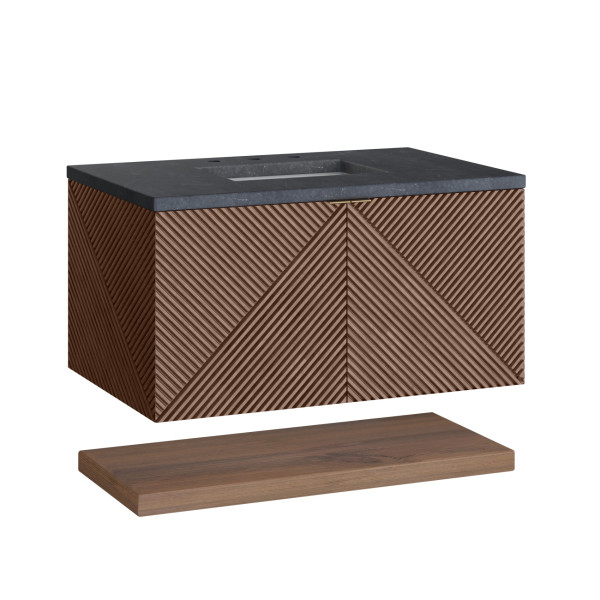 James Martin D200-V36-CSN-3CSP Single Vanity Chestnut w/ Charcoal Soapstone Top