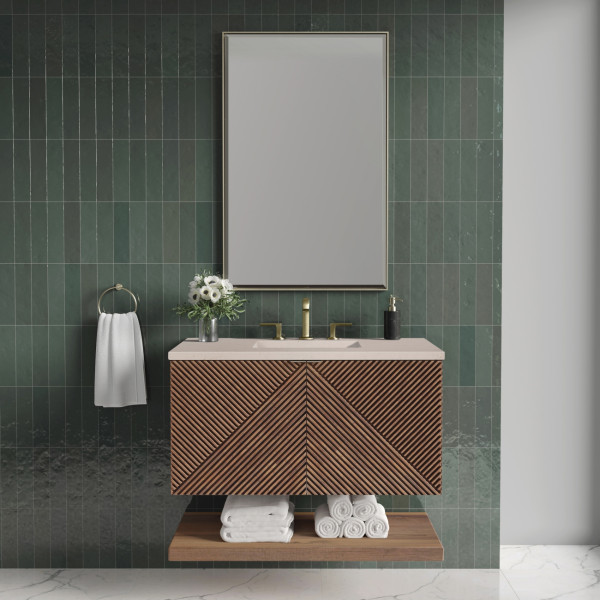 James Martin D200-V36-CSN-3EMR Single Vanity Chestnut w/ Eternal Marfil Top