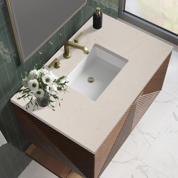 James Martin D200-V36-CSN-3EMR Single Vanity Chestnut w/ Eternal Marfil Top
