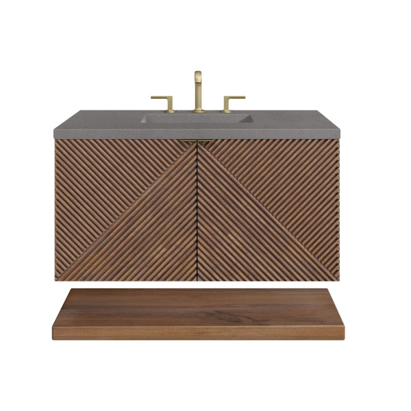 James Martin D200-V36-CSN-3GEX Single Vanity Chestnut w/ Grey Expo Top