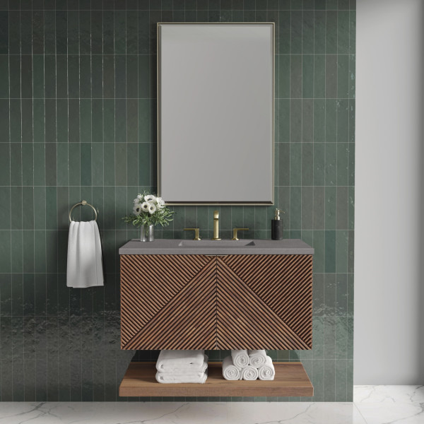 James Martin D200-V36-CSN-3GEX Single Vanity Chestnut w/ Grey Expo Top