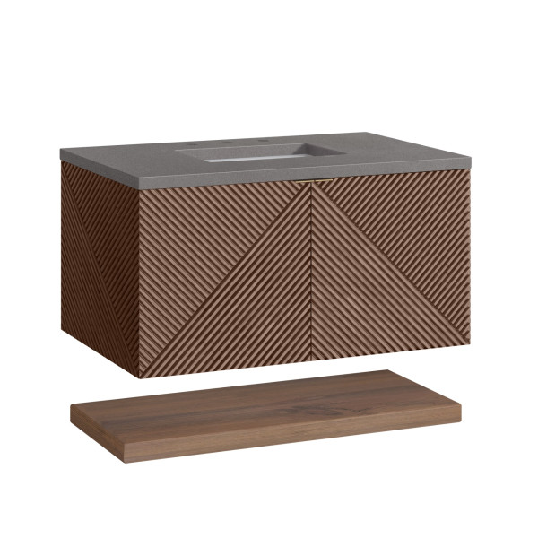 James Martin D200-V36-CSN-3GEX Single Vanity Chestnut w/ Grey Expo Top