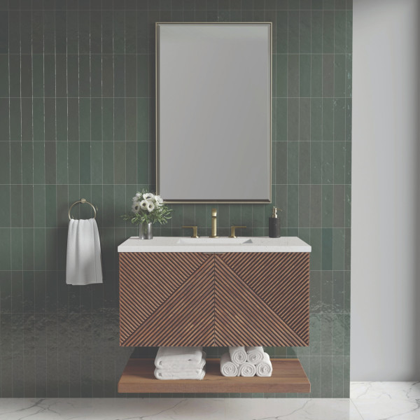 James Martin D200-V36-CSN-3LDL 36" Vanity Chestnut w/ 3 CM Lime Delight Top
