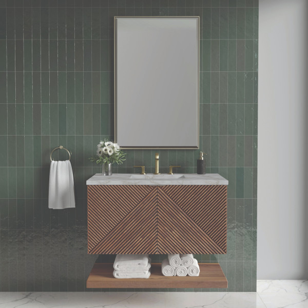 James Martin D200-V36-CSN-3VSL 36" Vanity Chestnut w/ 3 CM Victorian Silver Top