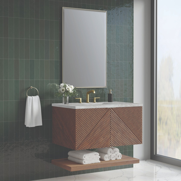 James Martin D200-V36-CSN-3VSL 36" Vanity Chestnut w/ 3 CM Victorian Silver Top