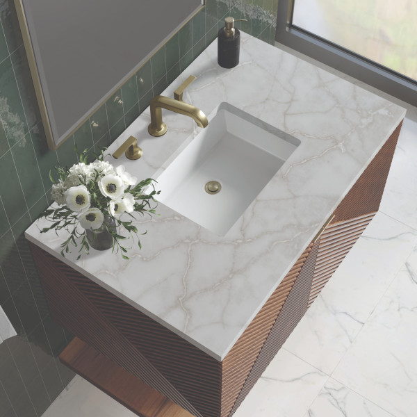 James Martin D200-V36-CSN-3VSL 36" Vanity Chestnut w/ 3 CM Victorian Silver Top