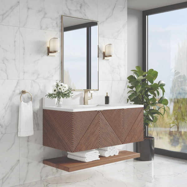 James Martin D200-V48-CSN-1WZ 48" Single Vanity w/ Zeus Quartz Top & Backsplash