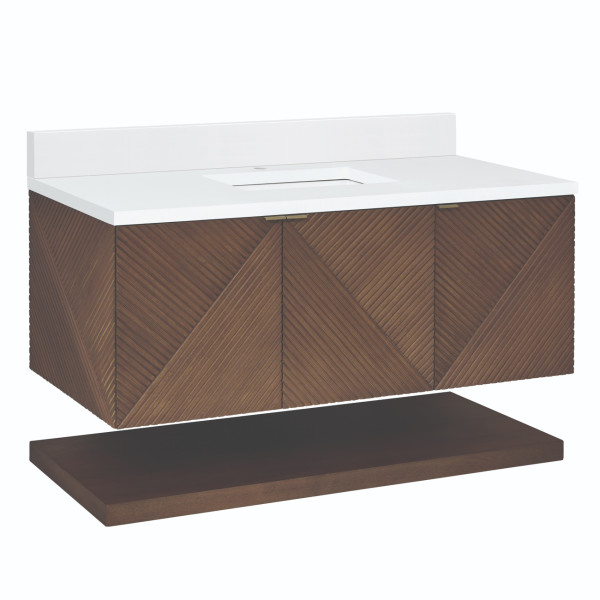 James Martin D200-V48-CSN-1WZ 48" Single Vanity w/ Zeus Quartz Top & Backsplash