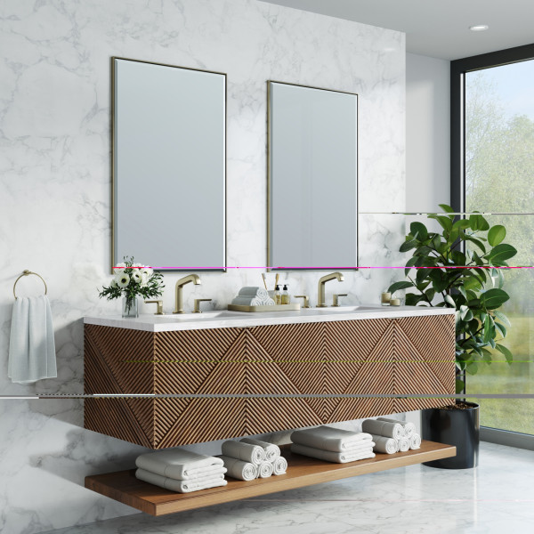 James Martin D200-V72-CSN-3AF Marcello Double Vanity Chestnut w/ Arctic Fall Top