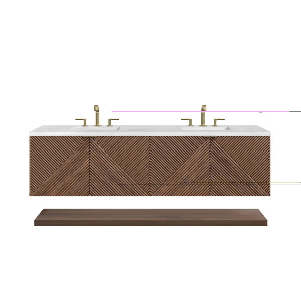 James Martin D200-V72-CSN-3AF Marcello Double Vanity Chestnut w/ Arctic Fall Top