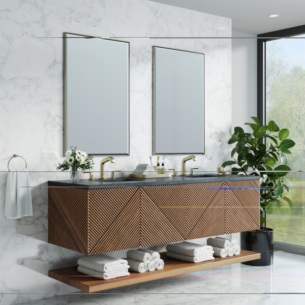 James Martin D200-V72-CSN-3CSP Marcello 72" Double Vanity, Chestnut w/ 3CM Charc