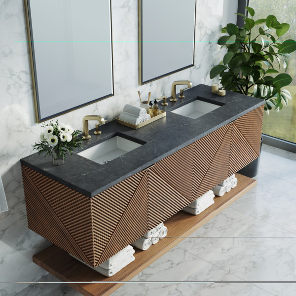 James Martin D200-V72-CSN-3CSP Marcello 72" Double Vanity, Chestnut w/ 3CM Charc