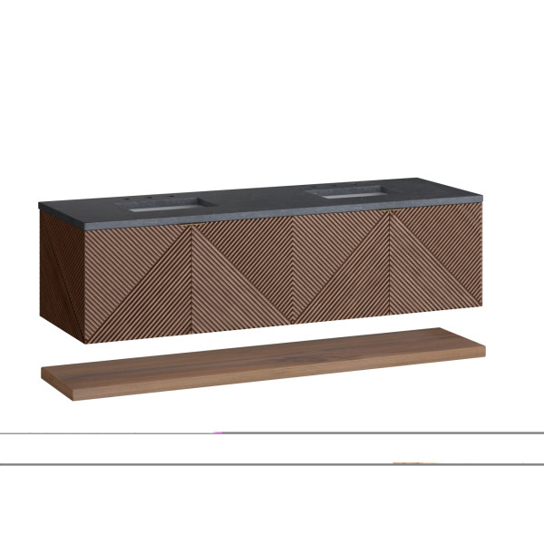 James Martin D200-V72-CSN-3CSP Marcello 72" Double Vanity, Chestnut w/ 3CM Charc