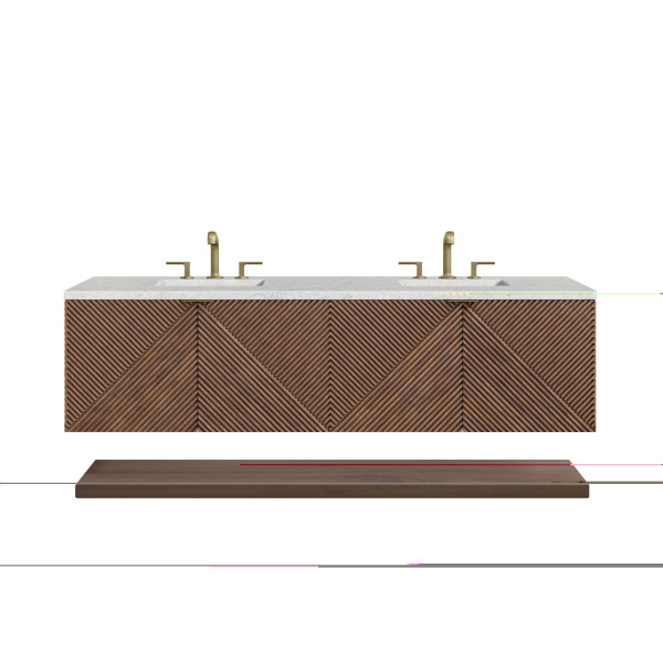 James Martin D200-V72-CSN-3EJP Marcello 72" Double Vanity, Chestnut w/ 3CM Etern