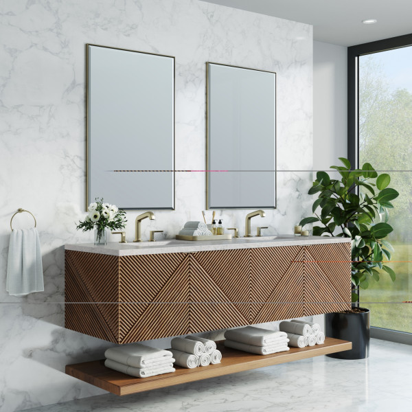 James Martin D200-V72-CSN-3EJP Marcello 72" Double Vanity, Chestnut w/ 3CM Etern