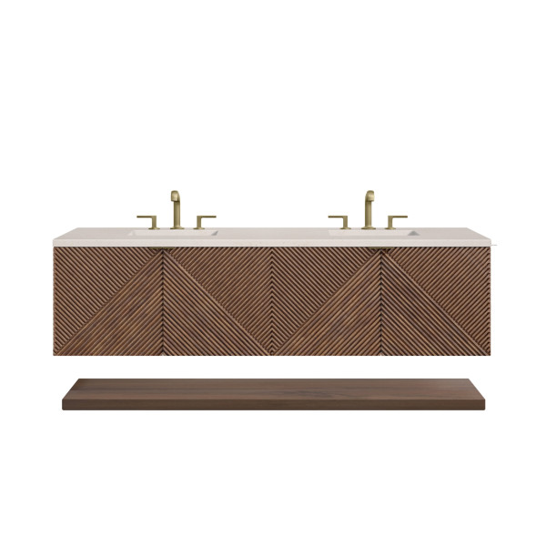 James Martin D200-V72-CSN-3EMR Marcello 72" Double Vanity, Chestnut w/ 3CM Etern