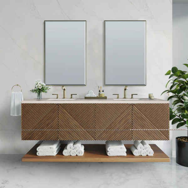 James Martin D200-V72-CSN-3EMR Marcello 72" Double Vanity, Chestnut w/ 3CM Etern