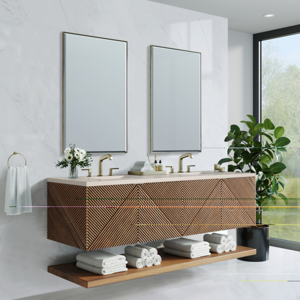 James Martin D200-V72-CSN-3EMR Marcello 72" Double Vanity, Chestnut w/ 3CM Etern