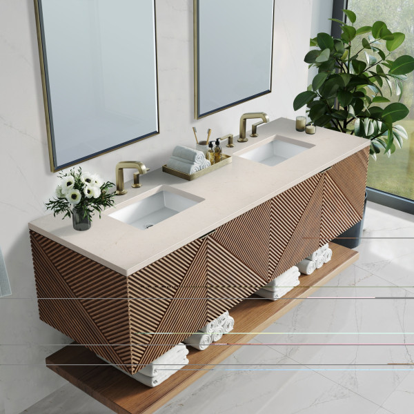 James Martin D200-V72-CSN-3EMR Marcello 72" Double Vanity, Chestnut w/ 3CM Etern