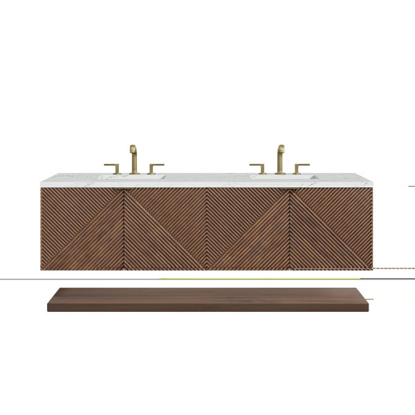 James Martin D200-V72-CSN-3ENC Marcello 72" Double Vanity, Chestnut w/ 3CM Etehr