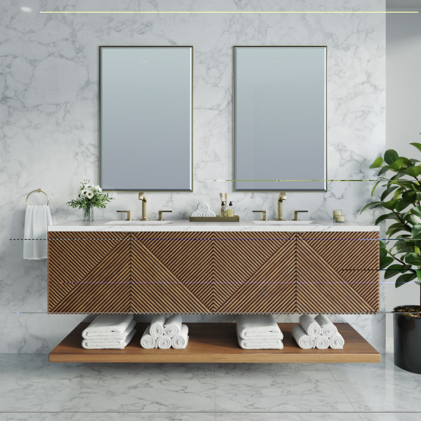 James Martin D200-V72-CSN-3ENC Marcello 72" Double Vanity, Chestnut w/ 3CM Etehr