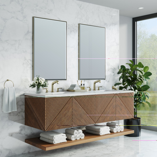 James Martin D200-V72-CSN-3ENC Marcello 72" Double Vanity, Chestnut w/ 3CM Etehr