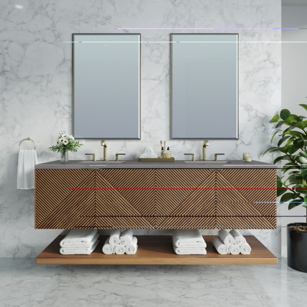 James Martin D200-V72-CSN-3GEX Marcello 72" Double Vanity, Chestnut w/ 3CM Grey 