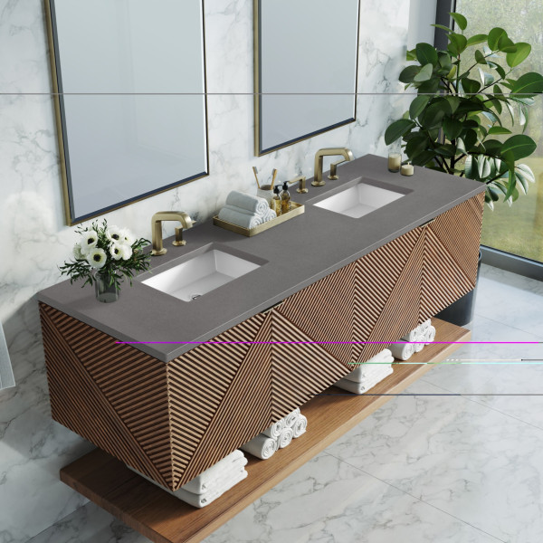 James Martin D200-V72-CSN-3GEX Marcello 72" Double Vanity, Chestnut w/ 3CM Grey 