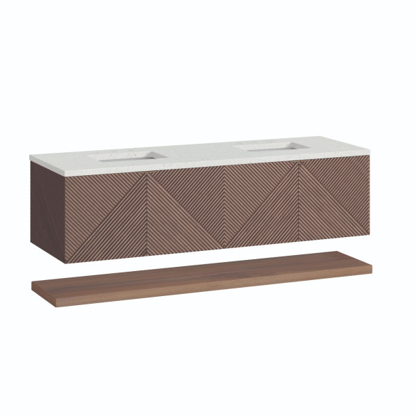 James Martin D200-V72-CSN-3LDL 72" Vanity Chestnut w/ 3 CM Lime Delight Top