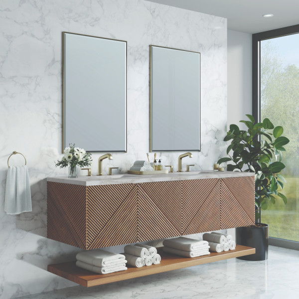 James Martin D200-V72-CSN-3VSL 72" Vanity Chestnut w/ 3 CM Victorian Silver Top